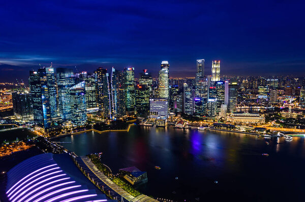 SINGAPORE - NOV 22, 2016: The Marina Bay Sands Resort Hotel on Nov 22, 2016 in Singapore. It is an integrated resort and the world's most expensive standalone casino property at S$8 billion.