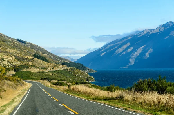 Road, Lake Wakatipu, Új-Zéland — Stock Fotó