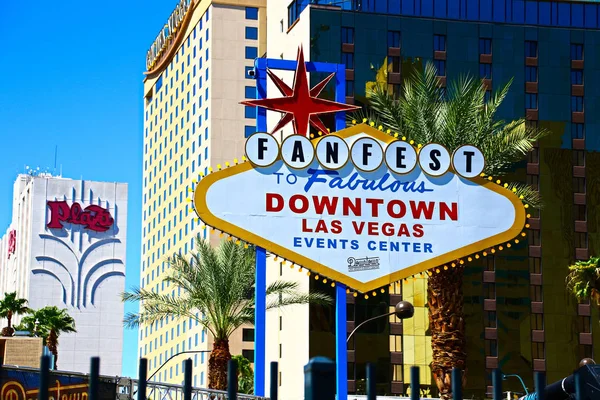 Las Vegas Usa Sep 2018 Fanfest Downtown Las Vegas Sign — ภาพถ่ายสต็อก