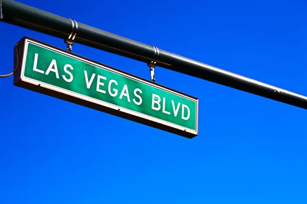 라스베이거스의 표지판 Blvd Street Sign Las Vegas Boulevard Green Las — 스톡 사진