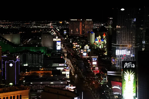 Las Vegas Usa Oct 2016 Night Panorama Las Vegas Boulevard — стокове фото