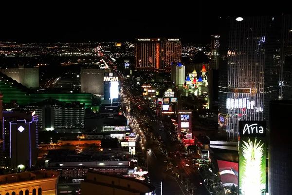 Las Vegas Usa Oct 2016 Night Panorama Las Vegas Boulevard — Foto Stock