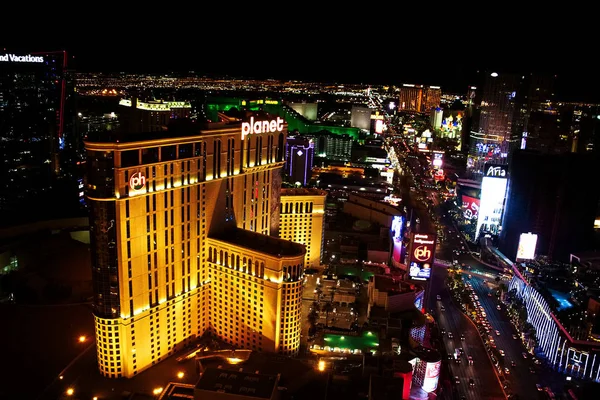 Las Vegas Usa October 2016 Night Panorama Las Vegas Boulevard — ภาพถ่ายสต็อก