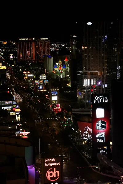 Las Vegas Usa Oct 2016 Night Panorama Las Vegas Boulevard — Stock Photo, Image