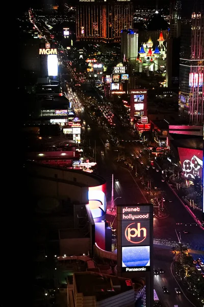 Las Vegas Usa Październik 2016 Nocna Panorama Las Vegas Boulevard — Zdjęcie stockowe