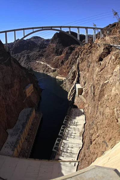 Aerial View Hoover Dam Infrastructure Dam Capable Producing 2000 Megawatts — Stock Photo, Image