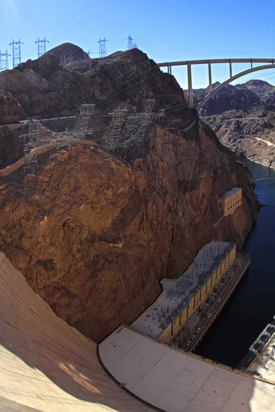 Aerial View Hoover Dam Infrastructure Dam Capable Producing 2000 Megawatts — Stock Photo, Image