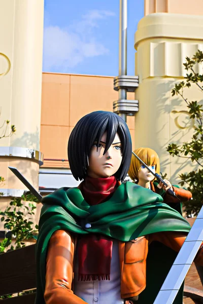 Osaka Japon Janv 2020 Statue Forme Clone Mikasa Ackerman Attack — Photo