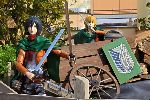 Osaka Japon Janv 2020 Statue Clone Oïde Mikasa Ackerman Armin — Photo