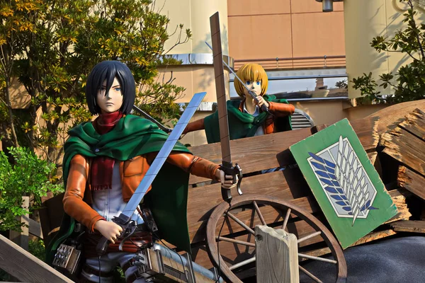 Osaka Japon Janv 2020 Statue Clone Oïde Mikasa Ackerman Armin — Photo