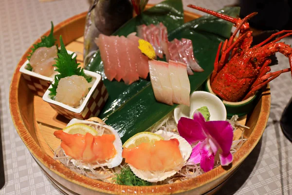 Corregir Plato Sashimi Auténtico Plato Único Japón Estilo Comida Japonesa —  Fotos de Stock