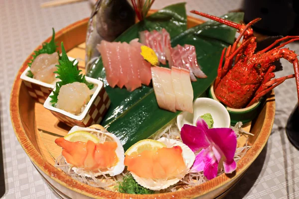 Corregir Plato Sashimi Auténtico Plato Único Japón Estilo Comida Japonesa —  Fotos de Stock