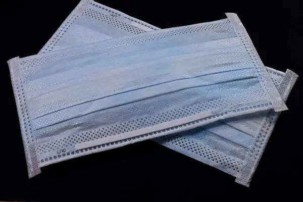 Operacyjna Maska Ochronna Medyczny Oddechowy Bandaż Twarz Niedobór Masek Białym — Zdjęcie stockowe