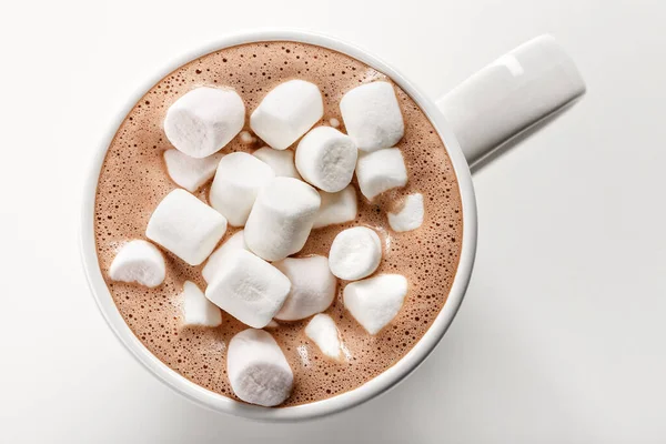 Kualitas Tertinggi Tampilan Atas Kakao Panas Dengan Marshmallow Atas Dalam — Stok Foto
