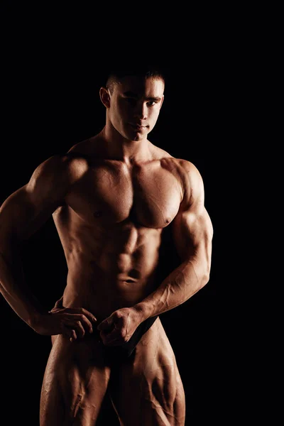 Strong Men Posing Showing Muscles Great Shape Championship Perfect Sport — Stock Photo, Image