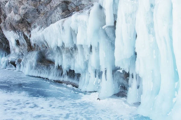 Πιτσιλιές Πάγου Στη Λίμνη Baikal — Φωτογραφία Αρχείου