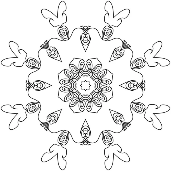 Zbarvení Etnické Kolo Mandala Květinový Vzor — Stockový vektor