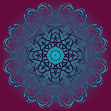 Etnik yuvarlak mandala çiçek deseni