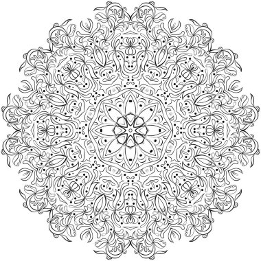 Etnik yuvarlak mandala çiçek deseninin rengi