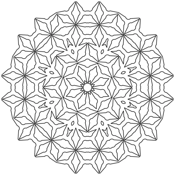 Coloring Ethnic Mandala Flower Pattern — Stock Vector