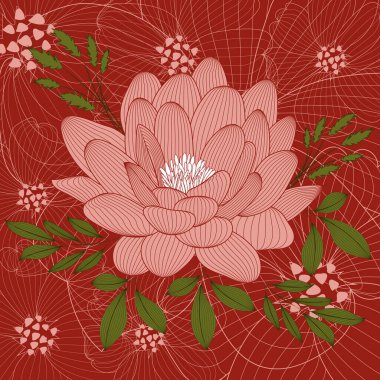  Şakayıklı arka plan ve yapraklı dallar