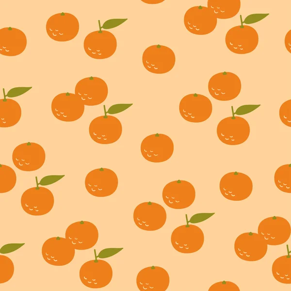 Tangerine seamless pattern — Stock Vector