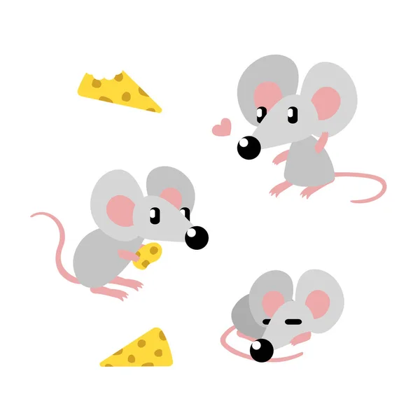 Eenvoudige vector muis illustraties — Stockvector
