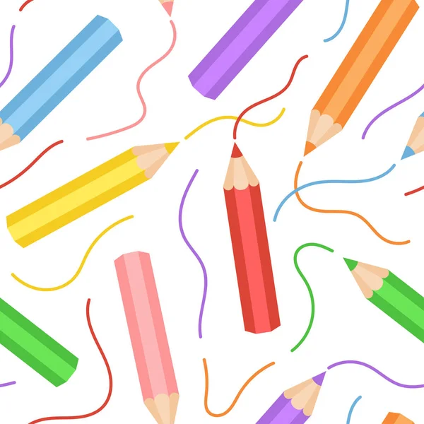 Modèle de crayon coloré sur fond blanc — Image vectorielle