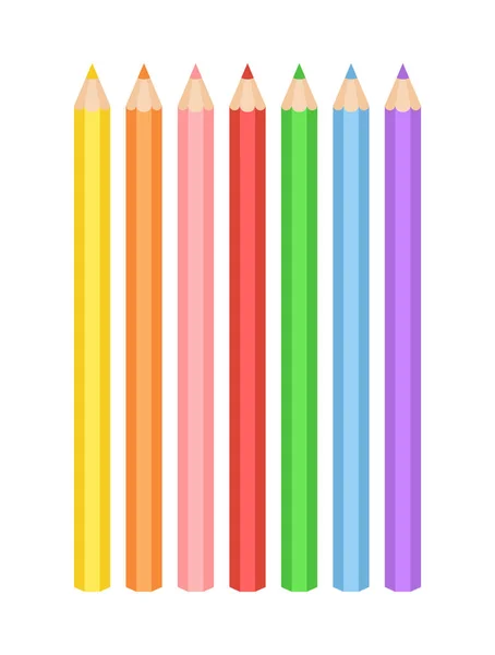 Długi kolorowy ołówek ilustracja zestaw — Wektor stockowy