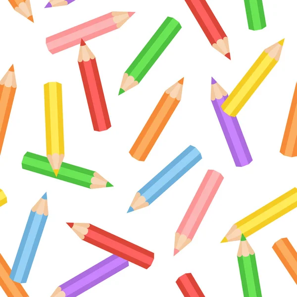 Padrão de lápis colorido no fundo branco Ilustrações De Stock Royalty-Free