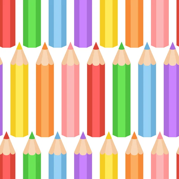 Padrão de lápis colorido no fundo branco Gráficos De Vetores