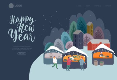 Noel tatili şablonu açık hava fuarı ya da str