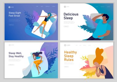 Uyuyan insan karakteri koleksiyonu. Çocuklu aile...