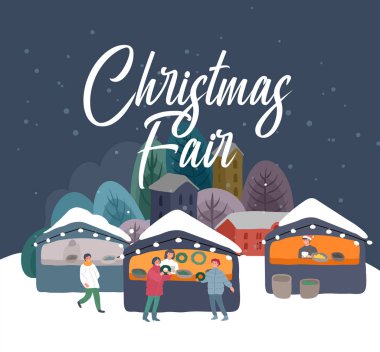 Noel tatili şehir meydanındaki panayır ya da sokak pazarı. 