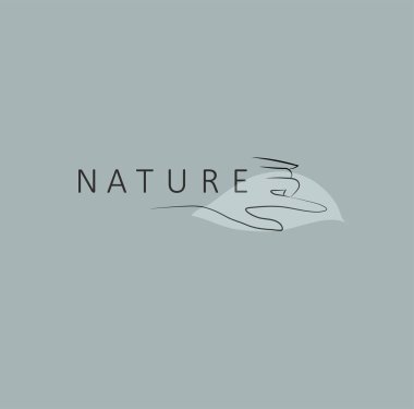 Logo tasarım şablonu en az doğrusal şekilde. Vektör soyut eller. Organik ürünler, güzellik kozmetik ürünleri, mücevherler için soyut sembol