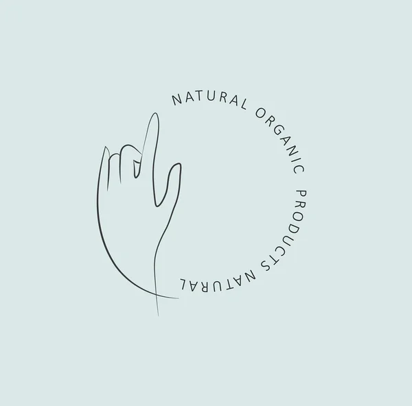 Logo Design Template Trendy Linear Minimal Style Vector Abstract Hands — Stock Vector