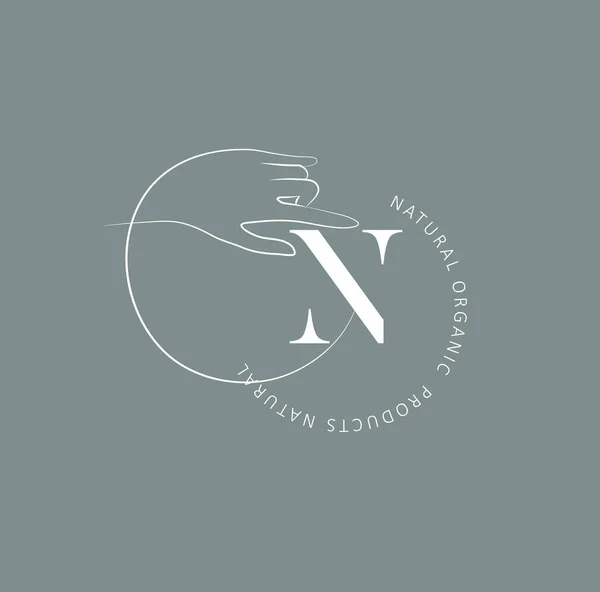 Modèle Conception Logo Dans Style Linéaire Minimaliste Mode Des Mains — Image vectorielle