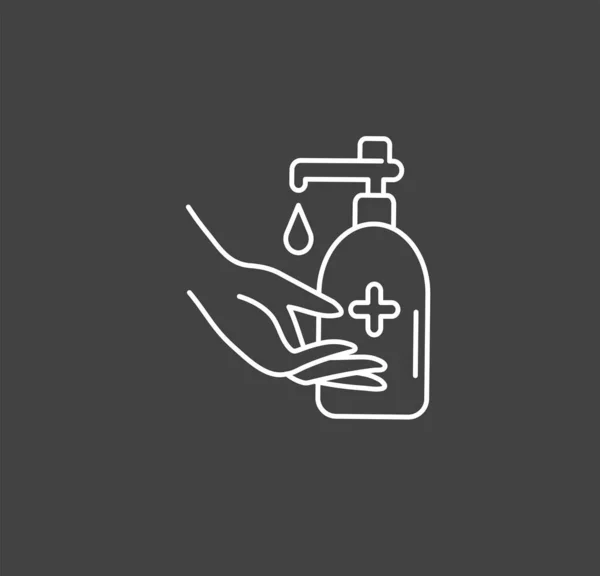 Handhygiëne Lijn Icoon Simpel Minimaal Pictogram Persoonlijke Hygiëne Ziektepreventie Handwas — Stockvector