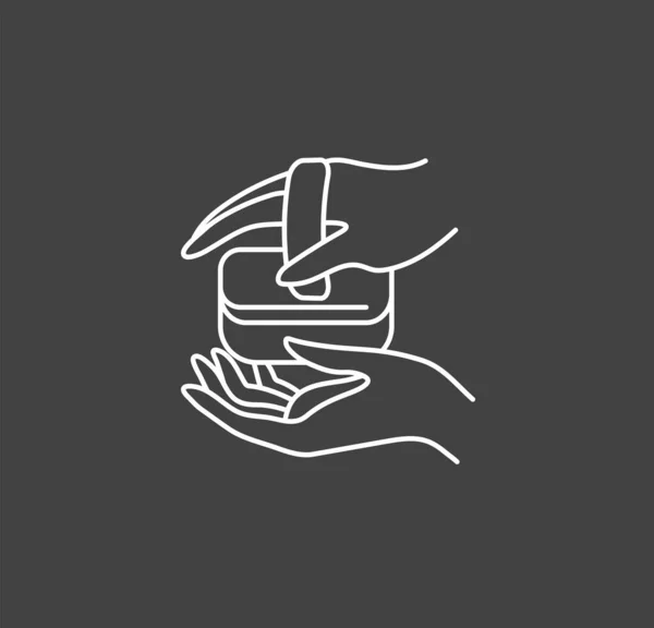 Ícone Linha Higiene Das Mãos Pictograma Mínimo Simples Higiene Pessoal —  Vetores de Stock