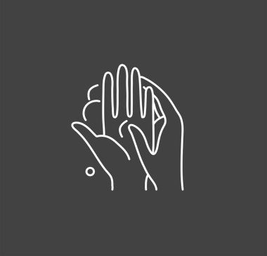 El hijyen çizgisi ikonu. Basit Minimal Pictogram. Kişisel hijyen, hastalık önleme ve el yıkama..