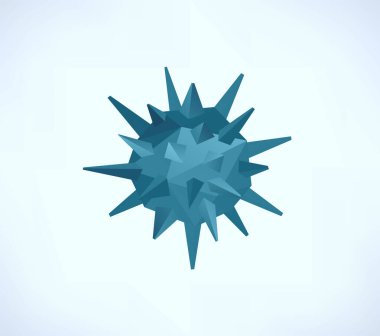 Coronavirus Bacteria çokgen ikonu, 2019-nCoV. Coronavirus Kavramını durdur. Tehlikeli 2019-nCoV ikonu, Wuhan. Vektör illüstrasyonu