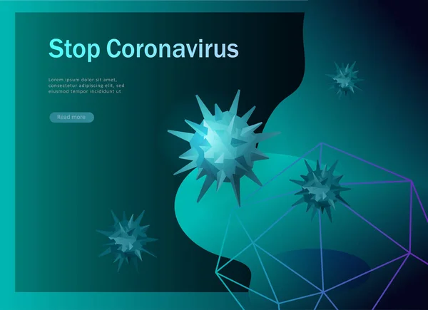 코로나 바이러스의 개념을 중지하 십시오 2019 Ncov 아이콘 코로나 바이러스 — 스톡 벡터