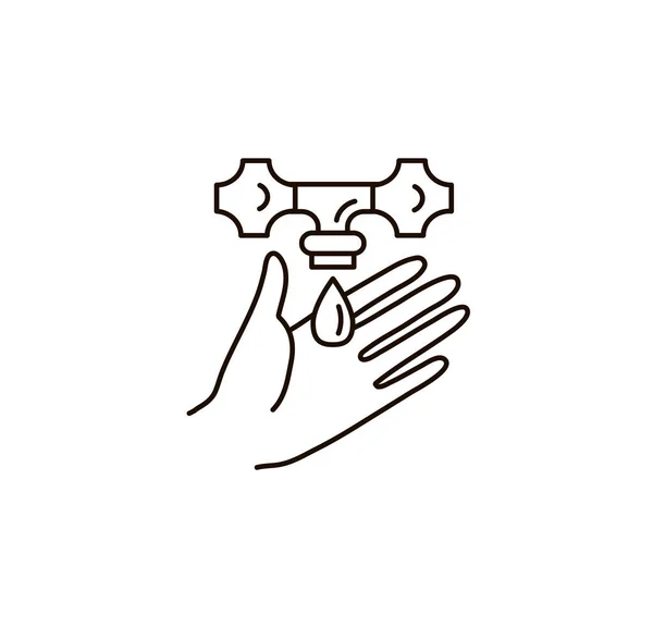 Ikona Higieny Rąk Prosty Minimalny Piktogram Higiena Osobista Zapobieganie Chorobom — Wektor stockowy