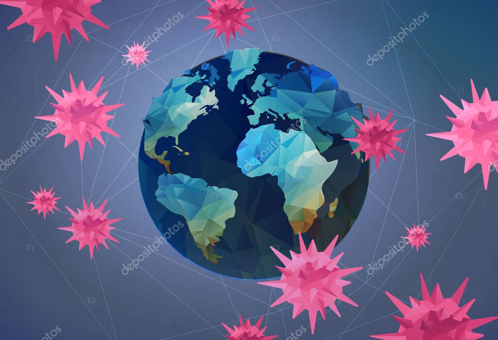Concepto de Coronavirus con globo terráqueo. Protección y revención de