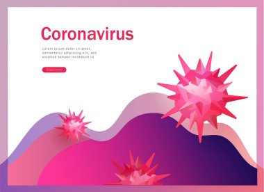 Coronavirus Kavramını durdur. Tehlikeli 2019-nCoV ikonu, Wuhan. Koronavirüsü önlemenin vektör çizimi. 2019-nCoV 'un korunması ve intikamı, bayrak ve iniş sayfası, vektör