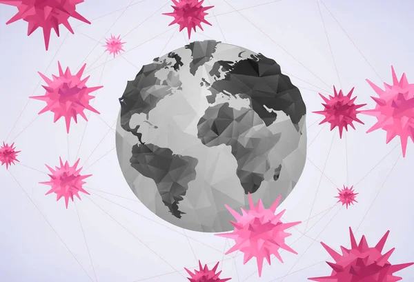 Concept Coronavirus Avec Globe Mondial Protection Prévention Nouvelle Épidémie 2019 — Image vectorielle