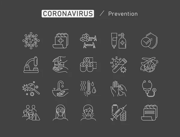 Coronavirusbescherming Preventie Van Nieuwe Epidemie 2019 Ncov Icoon Ingesteld Infographic — Stockvector