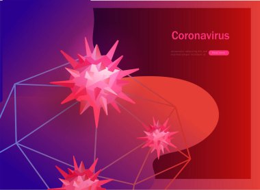 Coronavirus Kavramını durdur. Tehlikeli 2019-nCoV ikonu, Wuhan. Koronavirüsü önlemenin vektör çizimi. 2019-nCoV 'un korunması ve intikamı, bayrak ve iniş sayfası, vektör