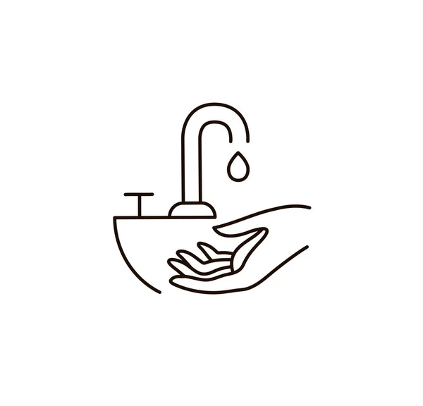 Hand Hygiene Line Icon Simple Minimal Pictogram Personal Hygiene Disease — Stock Vector