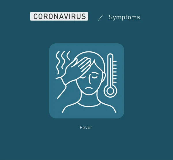 Symptomen Van Het Coronavirus Covid Vector Lijn Pictogram Illustraties Ingesteld — Stockvector